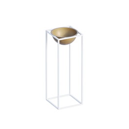 Aberto Design Maceta Decorativa GED-021-C Blanco y Dorado